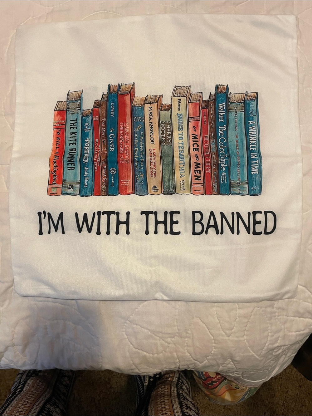 I'm With The Banned Book Shelf Decorative Pillow Cover- I have 2 SOLD SEPARATE
